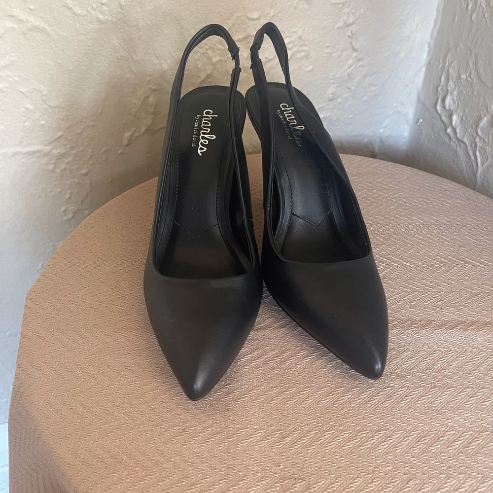 Charles by Charles David Classic Black Slingback Heels